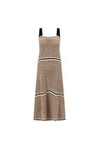 Tan Crochet Knit A Line Maxi Aliana Dress
