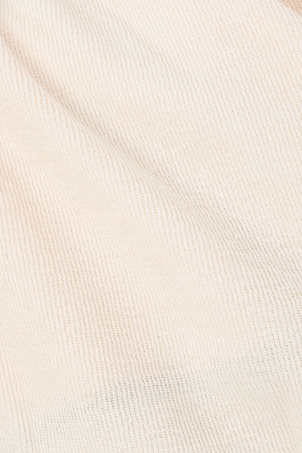 Farlee V Neckline Long Sleeve Front Tie Dress - Cream, Brown