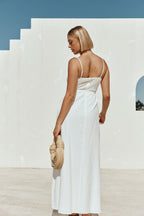 White Strappy Babydoll Maxi Mersy Dress