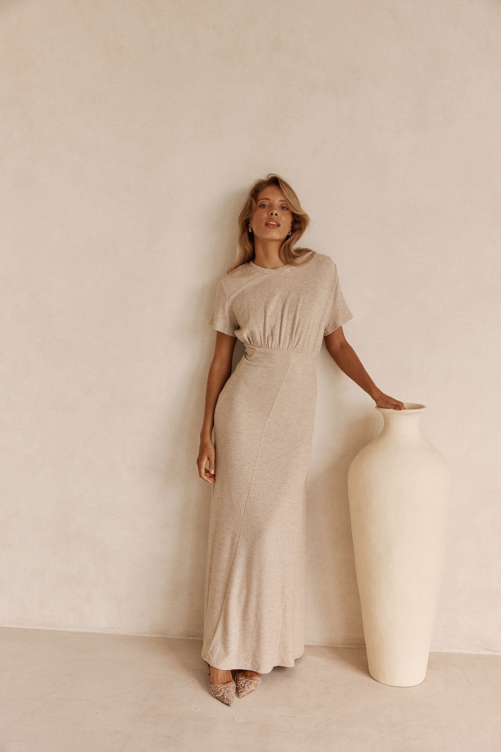Beige Maxi Gizelle Dress