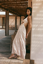 lliska Backless Cutout Maxi Dress - Stone