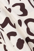 Cream Floral Fleur Lines Print Strapless Noah Dress