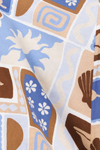 Blue Solis Print Strappy A-Line Maxi Giorgia Dress