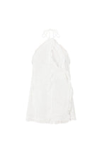 Kharli Halterneck Frill Mini Backless Wrap Dress - White