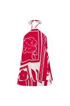 Red Voyage Print Halter A Line Mini Tasmin Dress