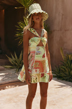 El Jardin Print Halter Mini Natalya Dress