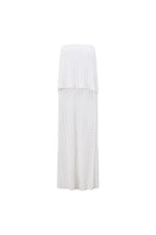 White Vintage Crochet Knit Strapless Maxi Maria Dress