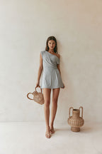 Grey One Shoulder Ruched Mini Dally Dress