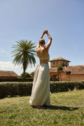 Stone Grey Backless Maxi Mahya Dress