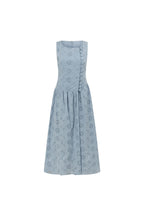 Blue Broderie Button Maxi Odessa Dress