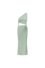 Sage Green One Shoulder Midi Azaria Dress