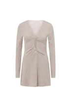 Stone Grey Long Sleeve Cut Out Mini Ivy Dress