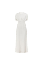 White Ribbed A Line Maxi Gizelle Dress
