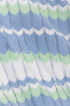 White Blue and Green Stripe Knit Halter Maxi Bexley Dress