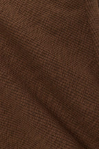 Brown Ribbed V-Neck Wrap Mini Oliana Dress