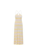 Yellow Stripe Halter Maxi Bexley Dress