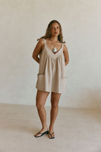 Beige Bow Boxy Wrenley Dress