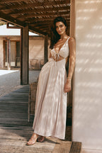 lliska Backless Cutout Maxi Dress - Stone