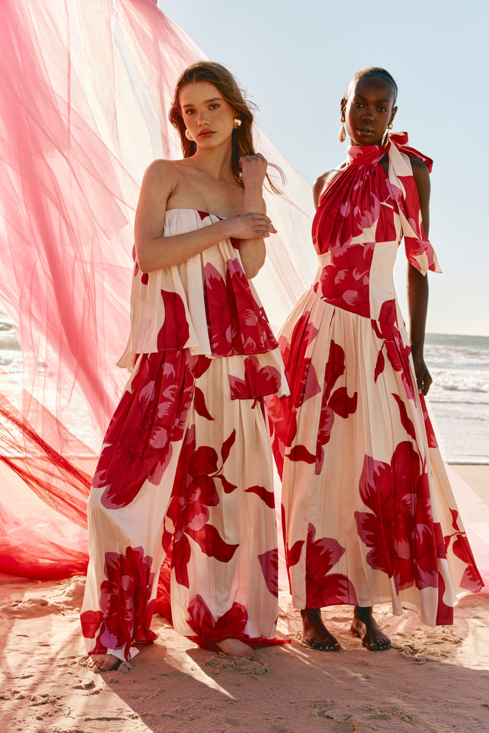 Pink Sole Rosa Print Halter Maxi Daje Dress
