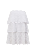 White Ruffle Knit Strapless Mini Arizona Dress