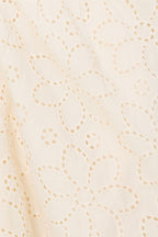 White Broderie V Neck Wrap Mini Gracia Dress