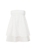 White Strapless Layered Ruched Rocio Dress