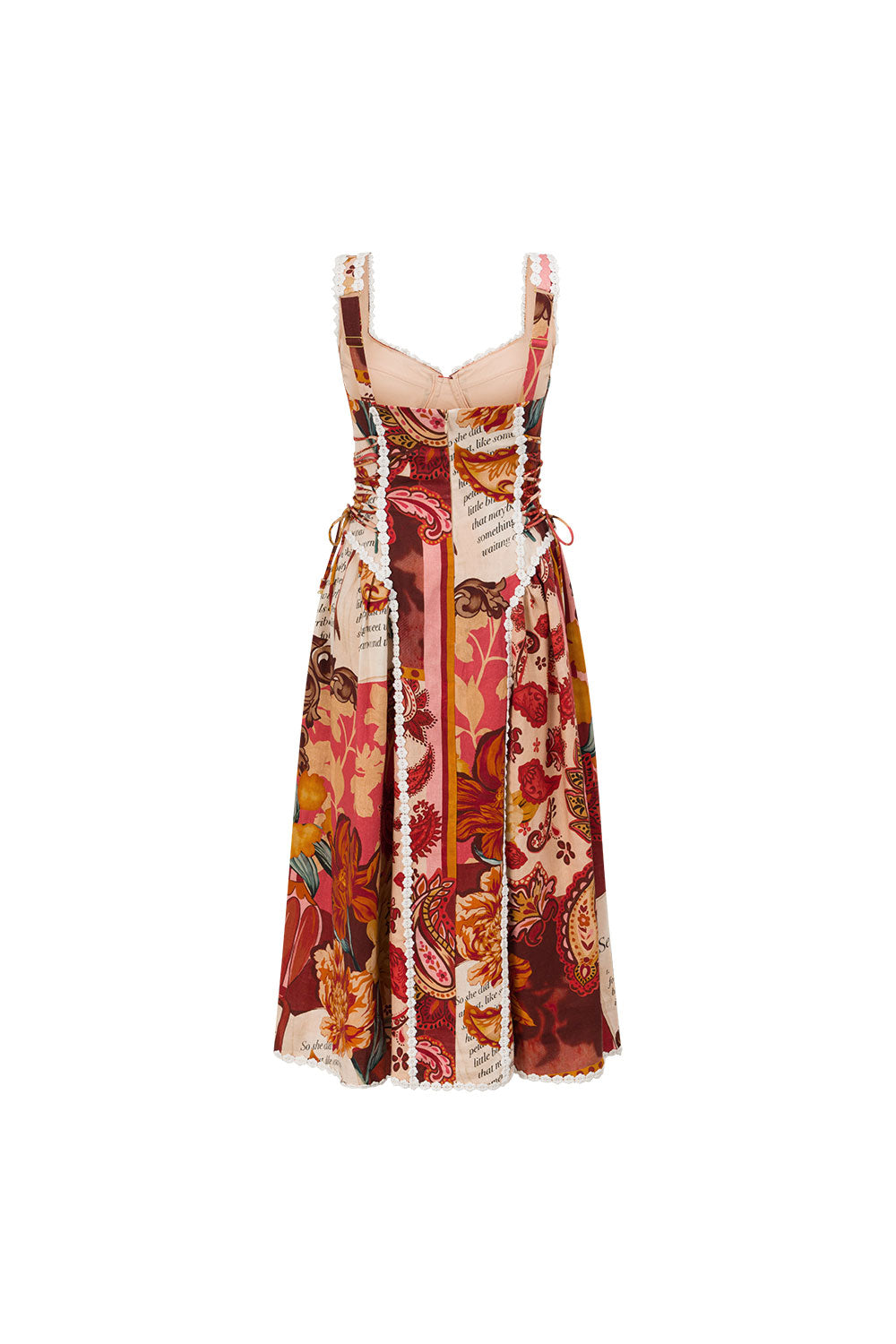 Red Floral Barocca Print Sweetheart Maxi Alessa Dress