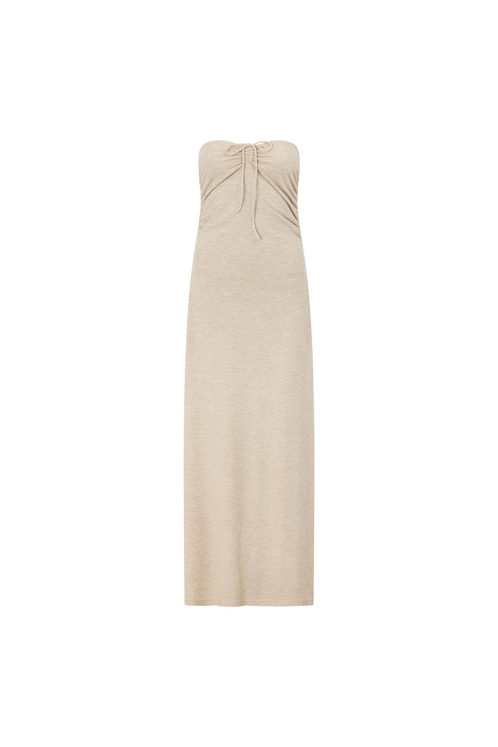 Beige Backless Halter Neck Naisha Dress
