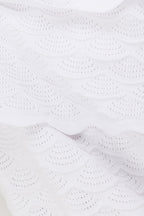 White Ruffle Knit Strapless Mini Arizona Dress