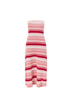 Prink Stripe Ribbed Strapless Maxi Anya Dress