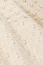 Cream Pointelle Knit Waist Tie Mini Demi Dress