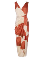 ARIEL GINKGO - Vestido Wrap Jacquard Maxi Estampado flor, perfecto para invitadas de boda y fiesta spring summer. MIOH es la marca de vestidos de invitada de boda y fiesta de referencia en España