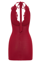 Bohdie Crochet Halter Mini Dress - Pomegranate