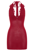 Bohdie Crochet Halter Mini Dress - Pomegranate