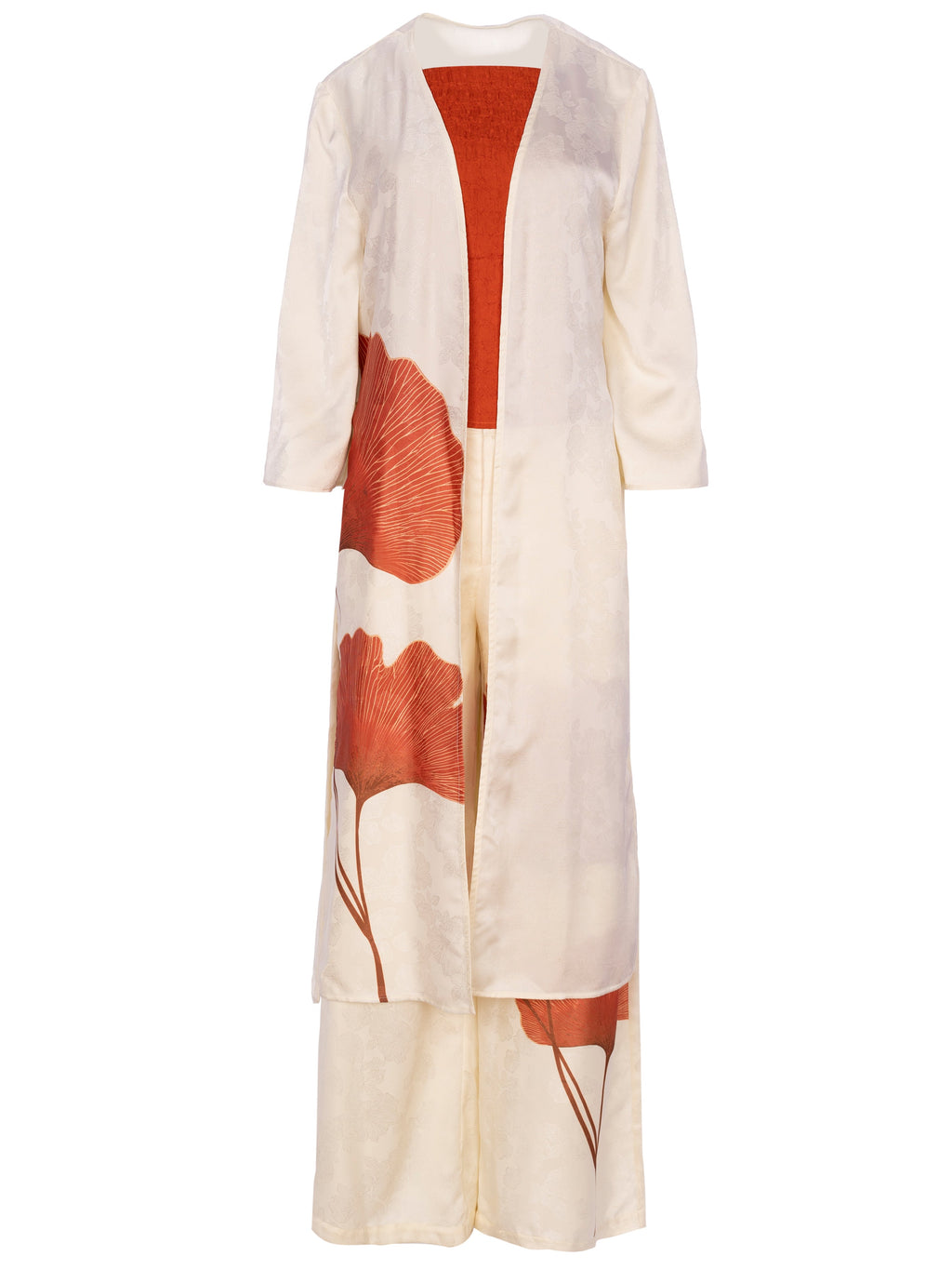 LEAR - Conjunto jacquard estampado Ginko, para invitadas de boda, fiesta y eventos de primvera y verano. MIOH es la marca que eligen las influencers de España para sus eventos, como bodas y fiestas