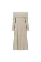 Tan Boucle Off Shoulder Maxi Poppy Dress