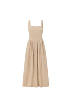 Toffee Pleated Full Maxi Flore Dress