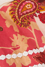 Red Floral Barocca Print Off Shoulder Mini Issa Dress