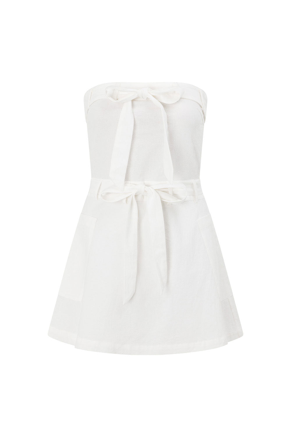 Tulia Tie Mini Dress - White