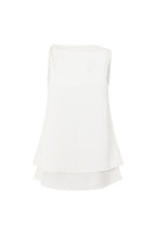 White Silky Layered Mini Laven Dress