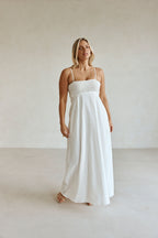 White Strappy Babydoll Maxi Mersy Dress