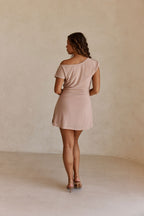 Musk Pink One Shoulder Gathered Mini Dally Dress