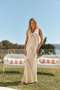 Cream V Neck Maxi Alita Dress