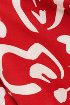 Red Fila Rogue Floral Print Strapless Maxi Liberty Dress