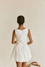 White Button-Up Mini Alfresco Dress