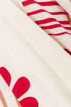Cream Moana Red Print One Shoulder Maxi Avani Dress