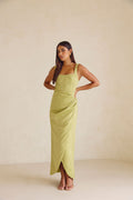Green Split Midi Noah Midi Dress