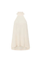 Off White Ribbed Halter Neck Mini Malayah Dress