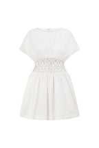White Flouncy Short Sleeve Mini Alessandra Dress