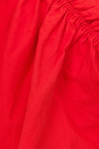 Red Tie Ruched Mini Joslin Dress